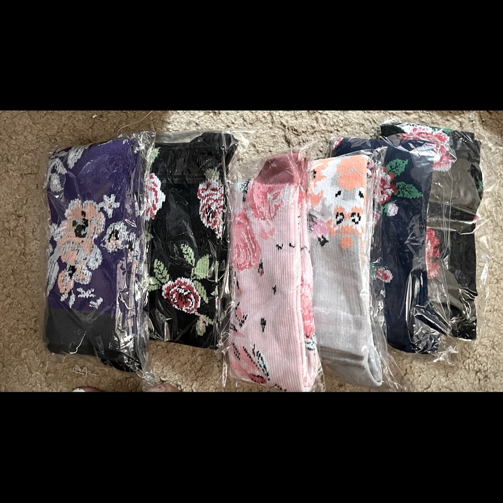 6 pairs of DCF floral compression stockings.